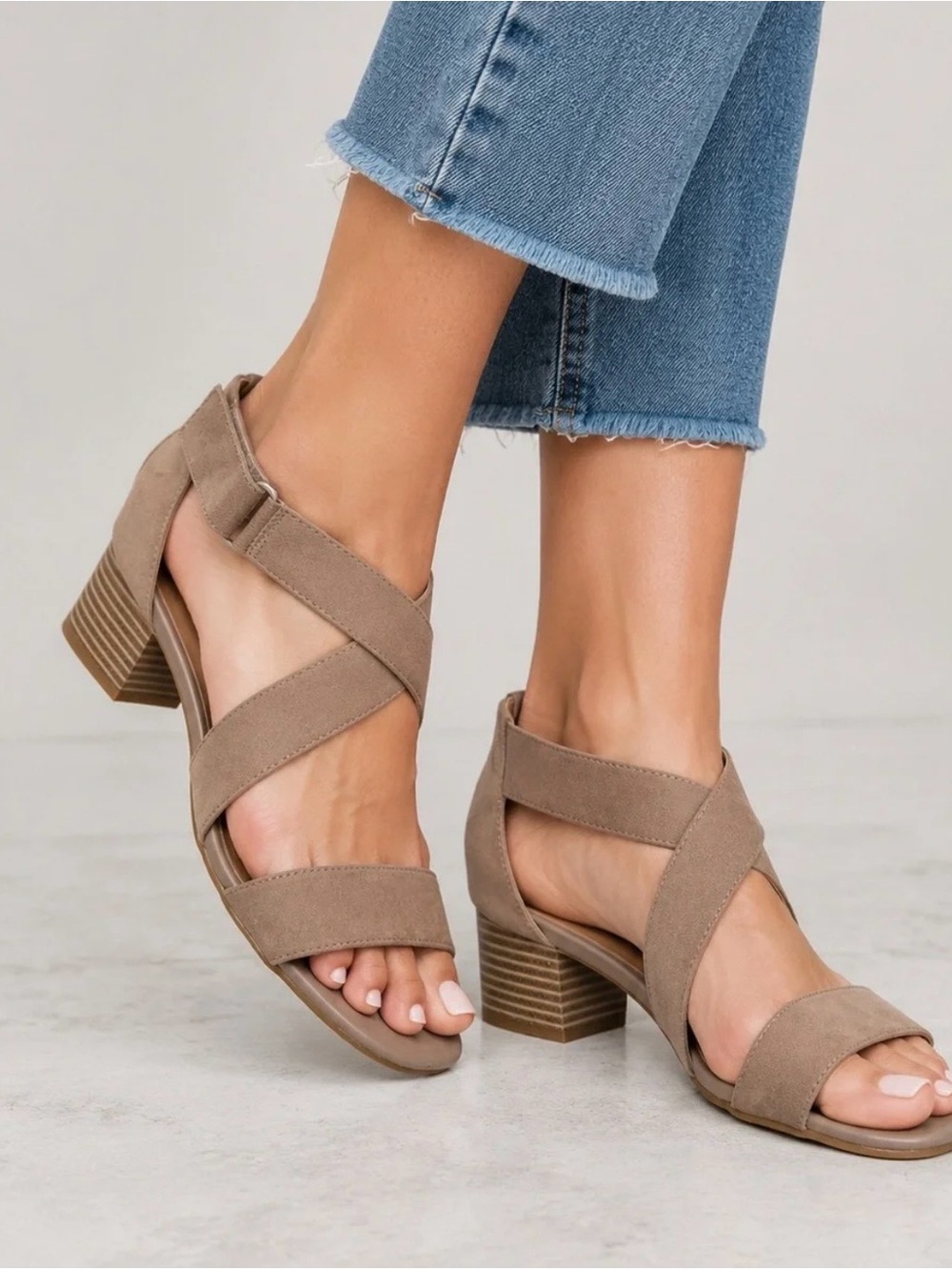 Naturalizer Adele Crisscross Block Heel Sandals